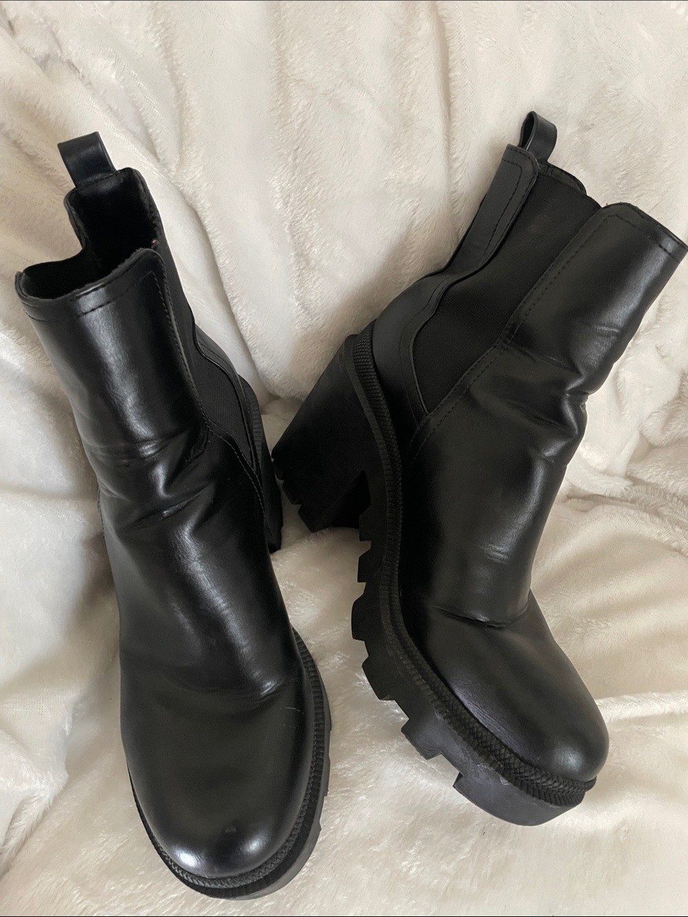Nine West Black Chunky Platform Boots